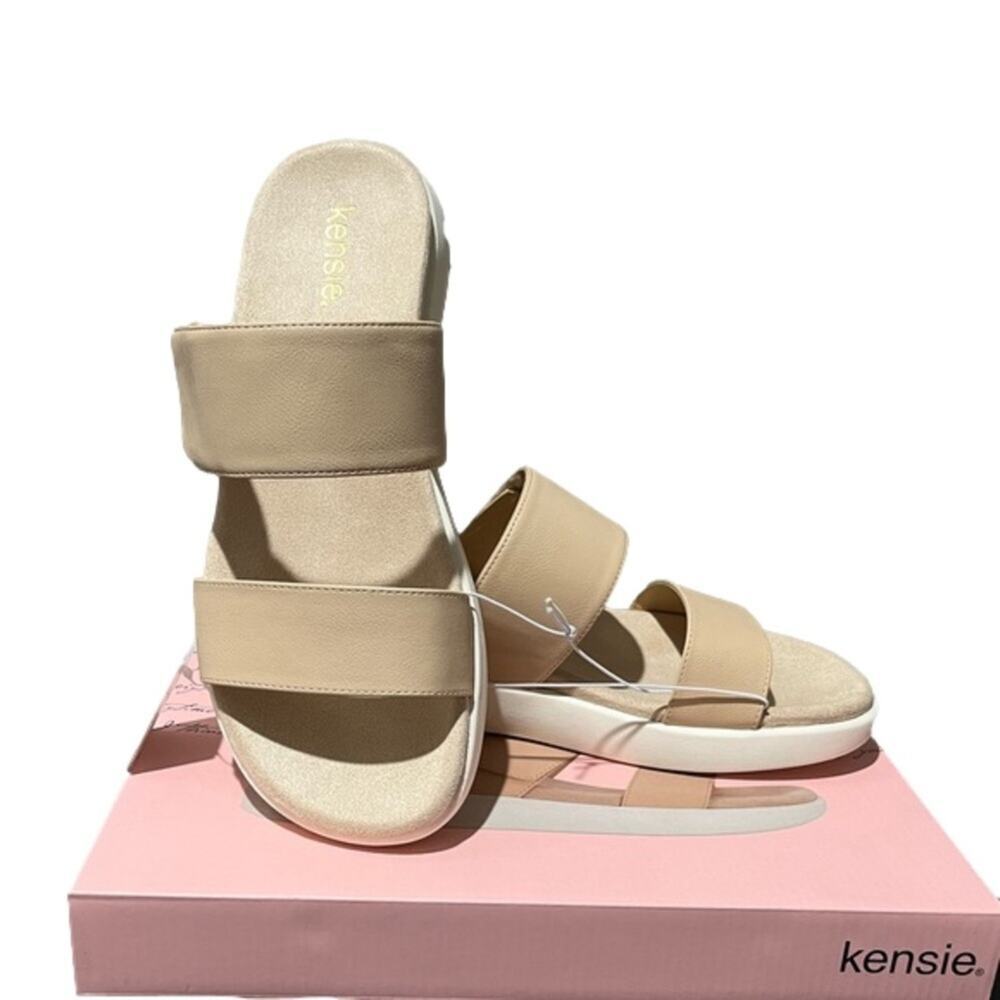 Kensie Women's Sandals Double Band Tan Size 10 NIB